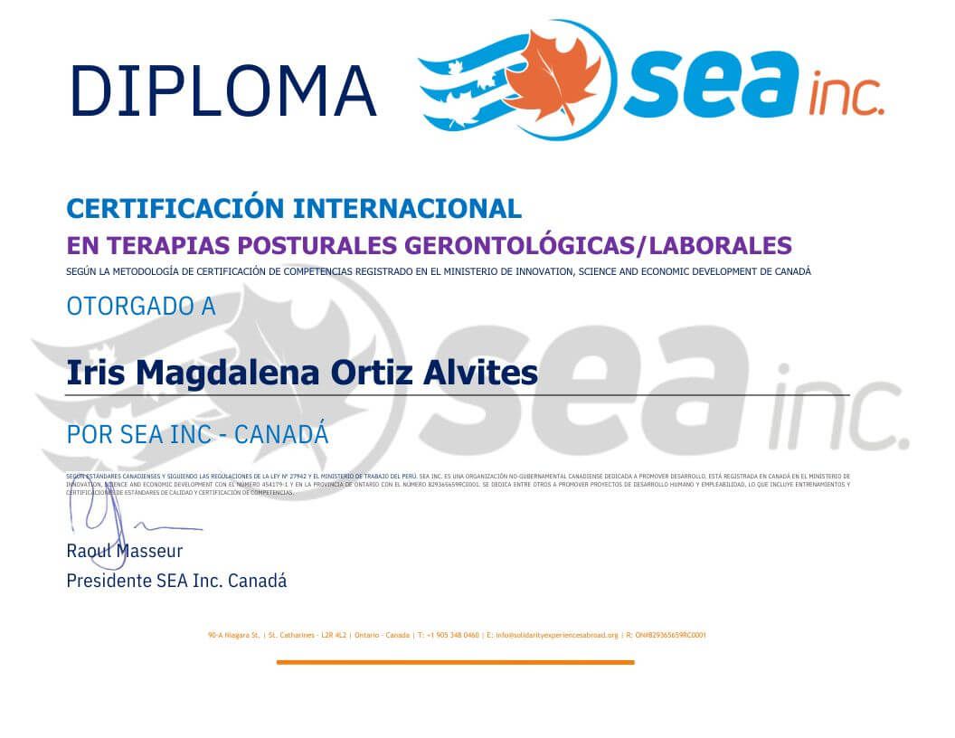 Certificado Terapias Posturales - Shiatsu Imoa